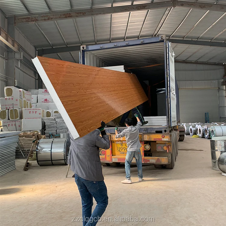 Fireproof Heat Preservation Sound Insulation Rock Wool Sandwich Panel Wall and Roof Sheet Rock Wool Board Clean Room Panels
