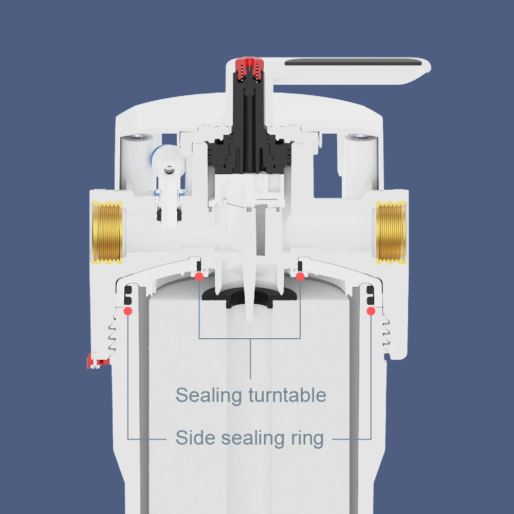 VC10M-7 10\" Brass Inline Water Filter Housing Manual Power Plastic Water Purifier for Household RO Reverse Osmosis