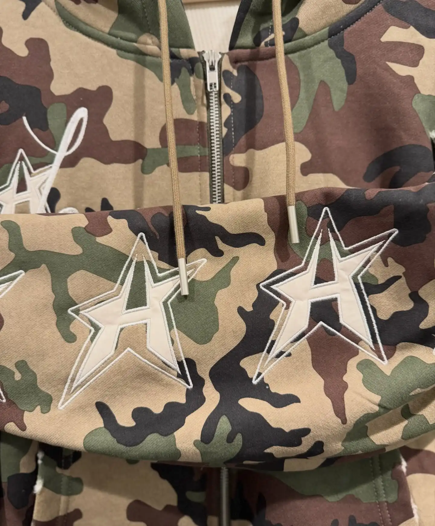 Manufacturer Custom Hoddie Hombre Dtg Printed 420 GSM Cotton French Terry Zip up Camouflage Camo Acid Wash Distressed Hoodie Men gallery 5