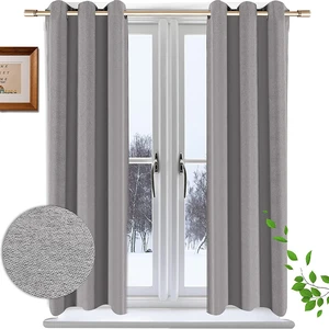 Grommets Style Curtains for the Living Room Luxury Curtain Fabric Ready Made Blackout Curtains