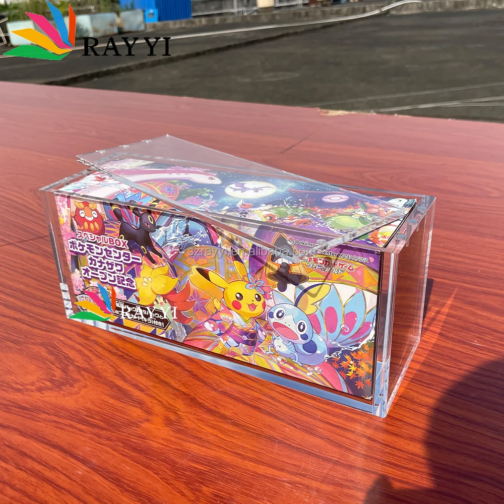 RAY YI Clear Acrylic Pikachu Box Protector Case for Pokemon Cards