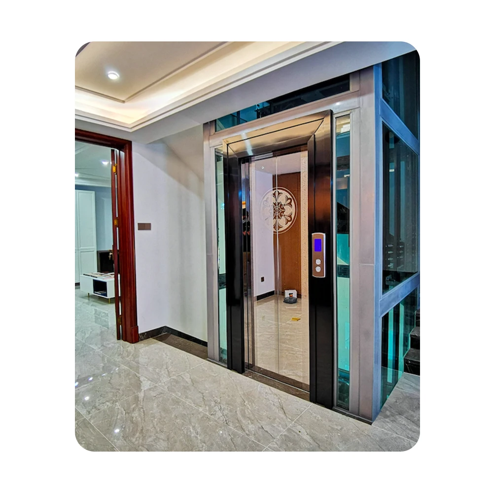 Stiltz Modern Hotel Small House PVC AC Passenger Elevator Stainless Steel Lightweight 320kg/400kg/450kg Capacity Cost-Effective