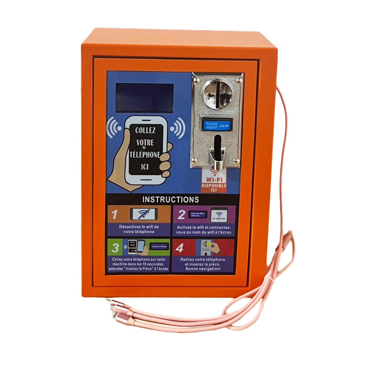 2025 Coin Operated Vendo Machine Self-service WiFi Vending Machine Add Charging Cable Distributeur Automatique Hotspot