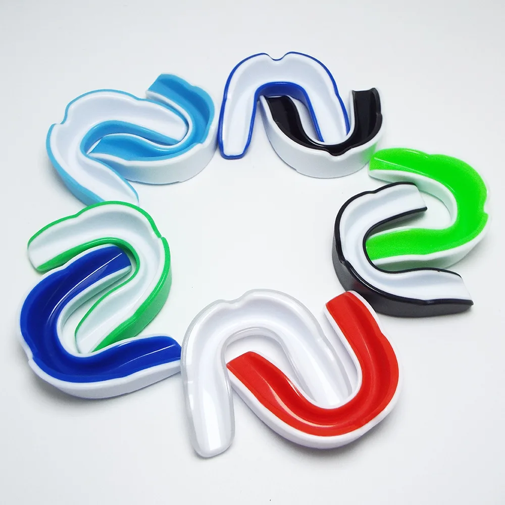 Wholesale high quality boxing basketball soccer sports double colors food grade EVA teeth protect braces