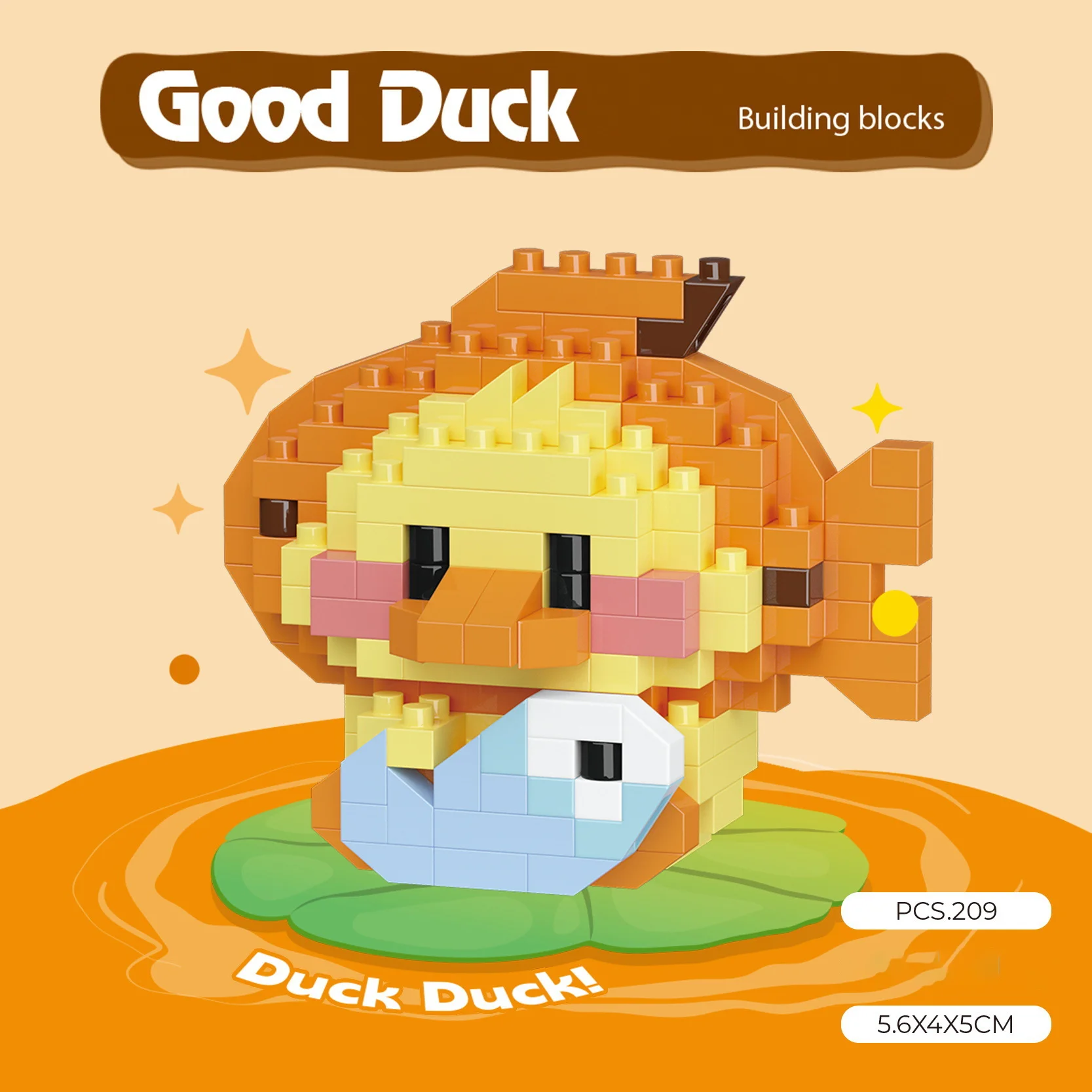 2518pcs Mini Diy Building Blocks Sets Cute Good Lucky Duck Style Nano Bricks Blocks Box Novelty Gift Girl Toys for Kids