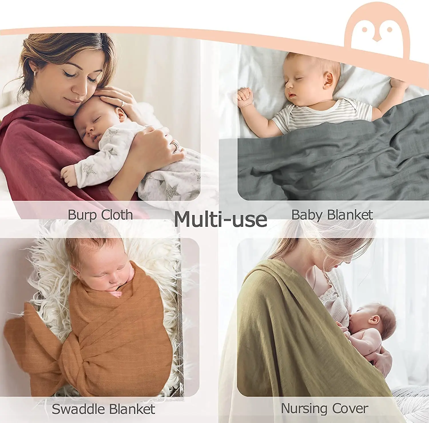 Wholesale 70 Bamboo 30 Cotton 47 Solid Color Baby Muslim Swaddle