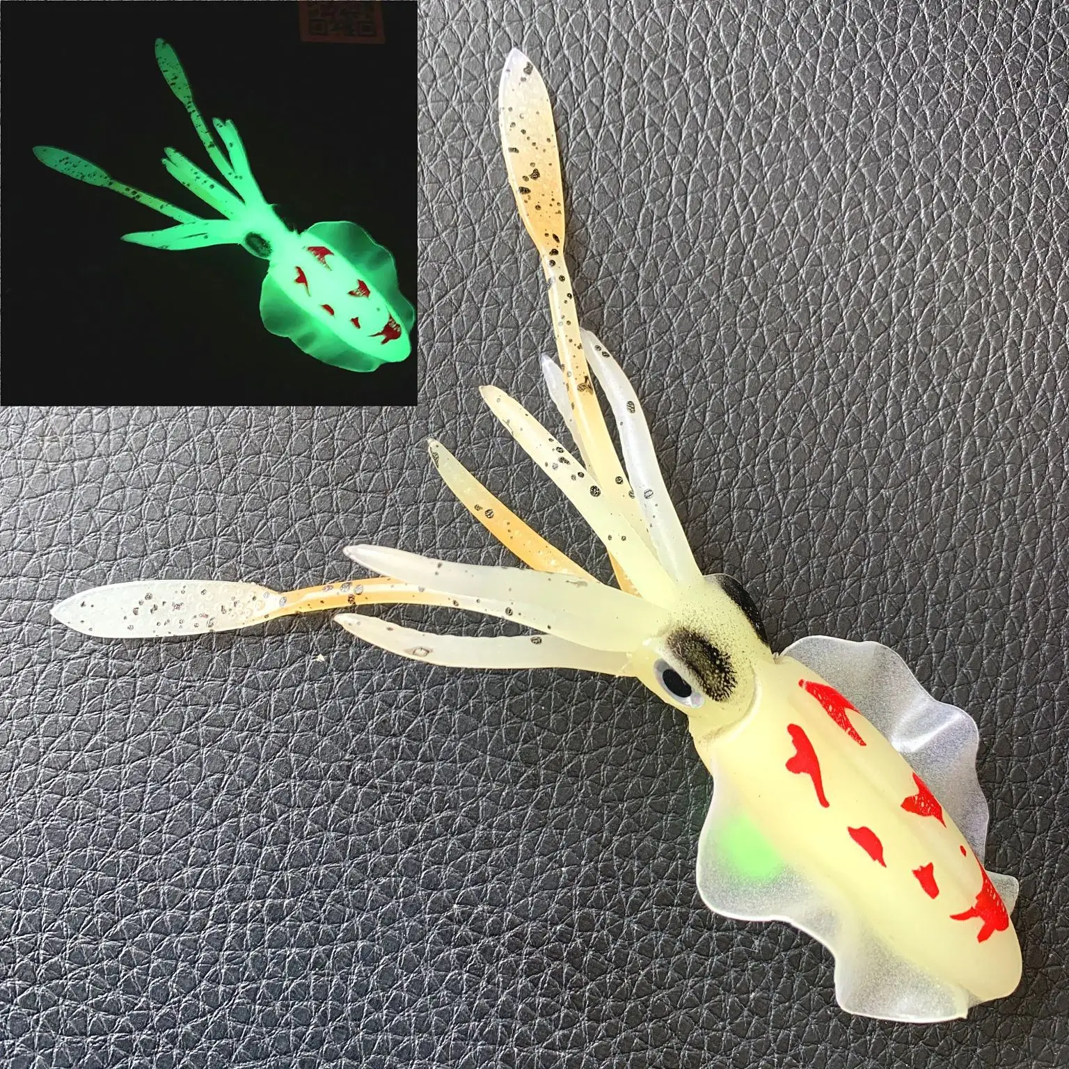 thumbnail image 2 of 15cm Glow-in-the-Dark Octopus Fishing Lures - Soft Squid Skirt Bait For Saltwater & Freshwater 2 of 13