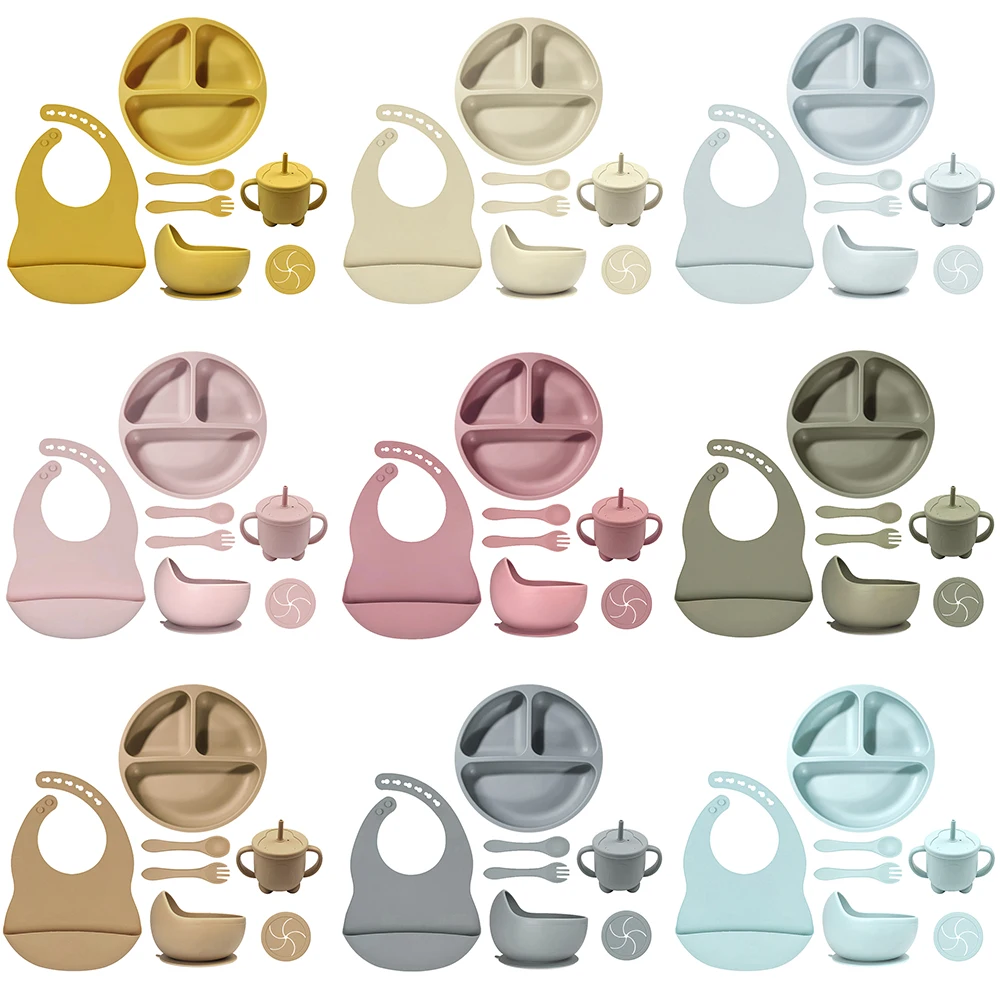 RTS силиконовая детская тарелка круглая форма посуда 4-позиционная точка всасывания индивидуальный