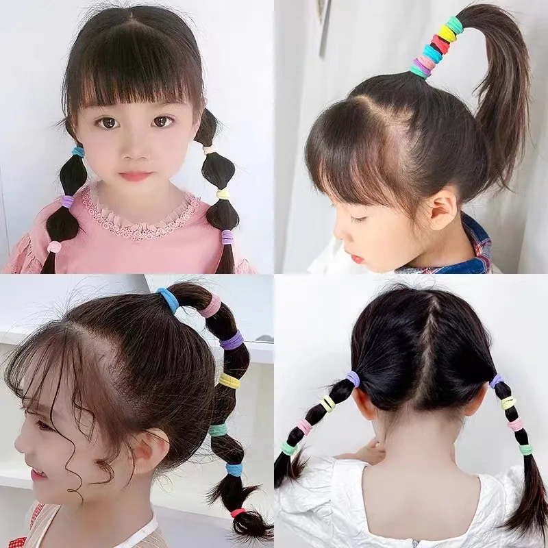 Wholesale 100pcs Children's Rubber Band Cute Girl Seamless Hair Rope ...