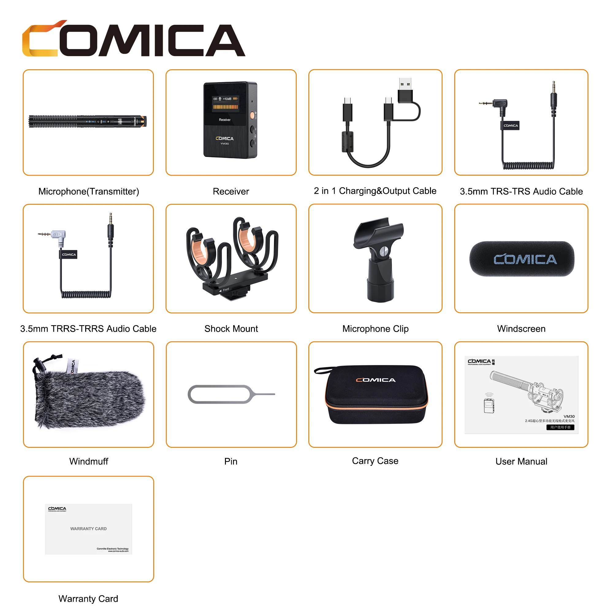 COMICA CVM-VM30 2.4G スーパーカーディオイドコンデンサーワイヤレス 
