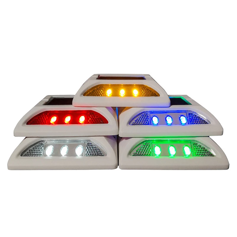 
 Solar Road Stud HOAN Aluminum LED Driveway Underground  Street Garden Traffic Deck  Marker Light Yellow Green Waterproof Red  
