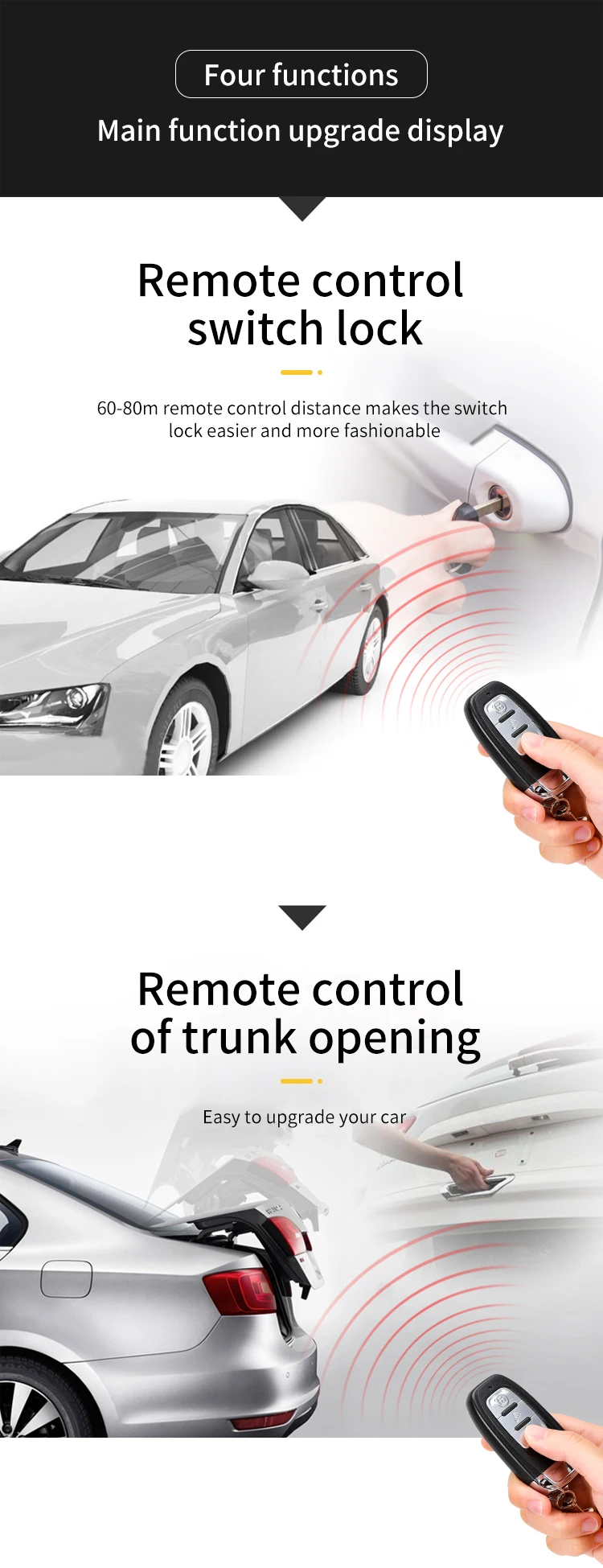 Button universal Car alarm pke passive keyless entry system remote control auto start PKE engine start and stop system
