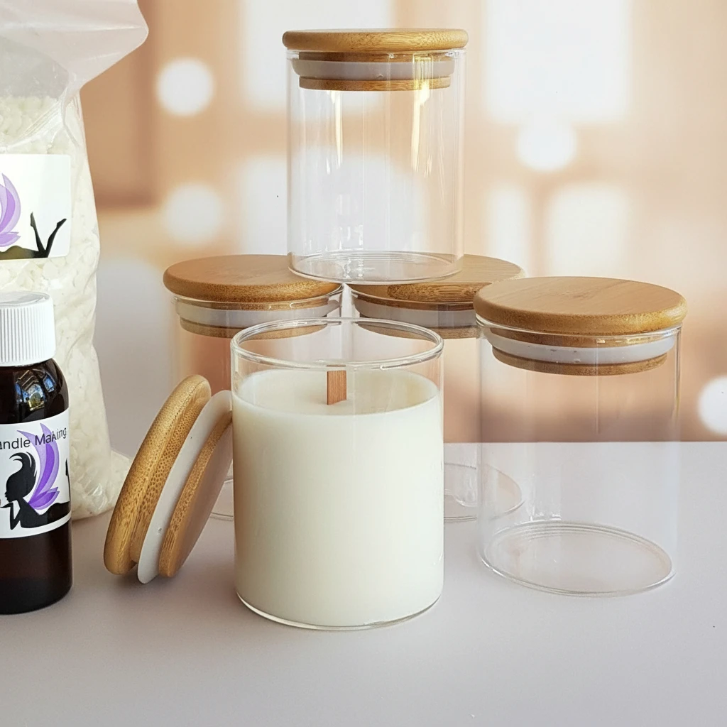 USA Free Shipping 6oz 8oz clear Empty Scented Glass Candle Containers ...