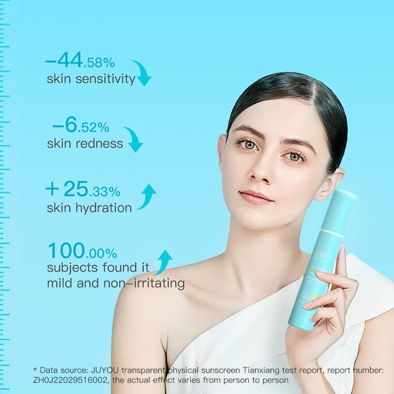 Новая формула Oem/Odm физический солнцезащитный крем Juyou Spf50 Pa ++++ легкий свежий отбеливающий