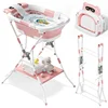 Baignoire bébé Pink-Bear avec support + Thermomètre + Filet de bain