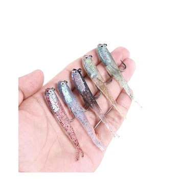 For Silicone Live Bait Fork Tail Lead Head Hook Fishing Lure 7cm 5g with Hooks Multi-color Sea Fishing Gear – Soft Lure – view 4