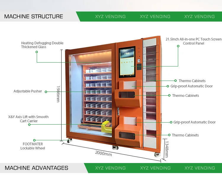 Commercial Automatic Fast Food Box Lunch Bread Sandwiches Vending ...