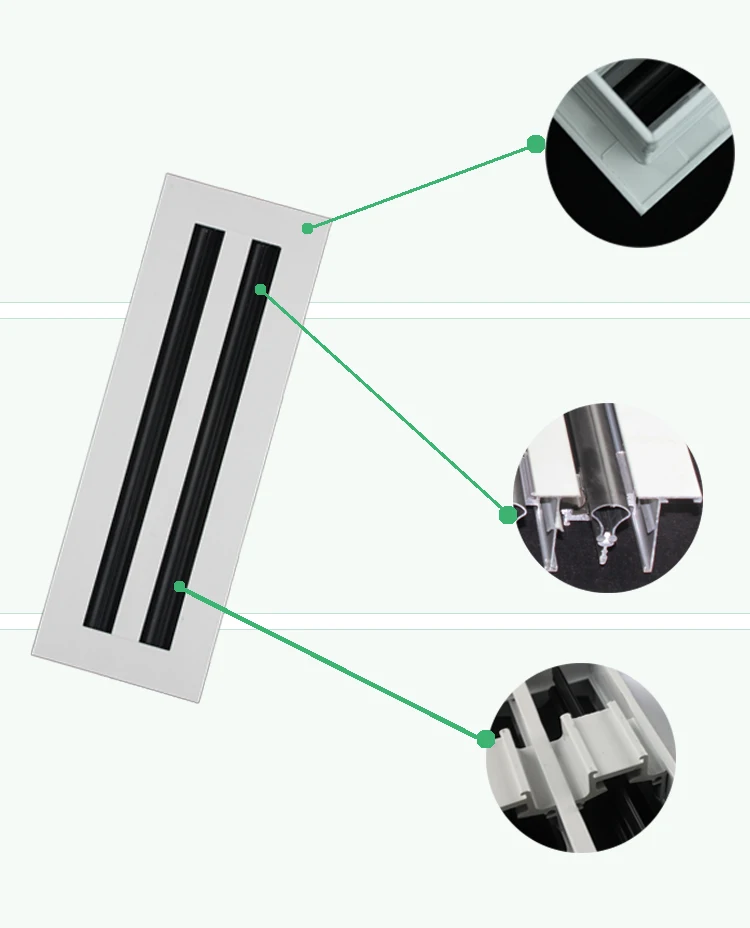 Aluminium Linear Slot Diffuser air Grill Size for Hvac air Conditioning System