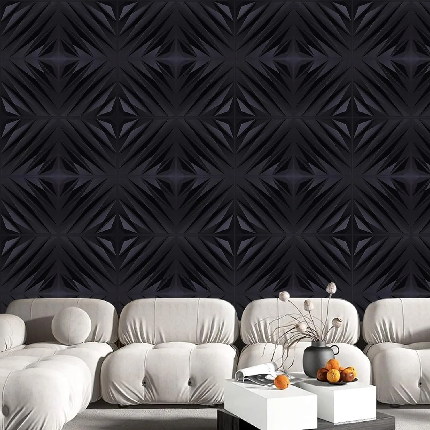 UDK Hot Selling PVC Vinyl 3D Luxury Style Wall Panel Wall Board Easy to ...