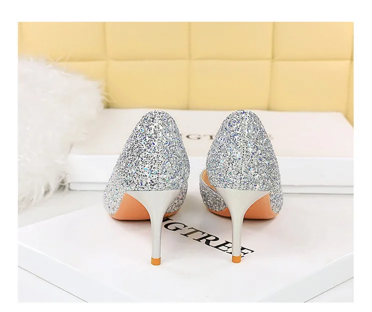 Luxury Heels for Women Wholesale Woman High Heel Shoes Glitter Pointed Toe Heels Sexy Night Club Pumps Lady Office Shoes Pumps