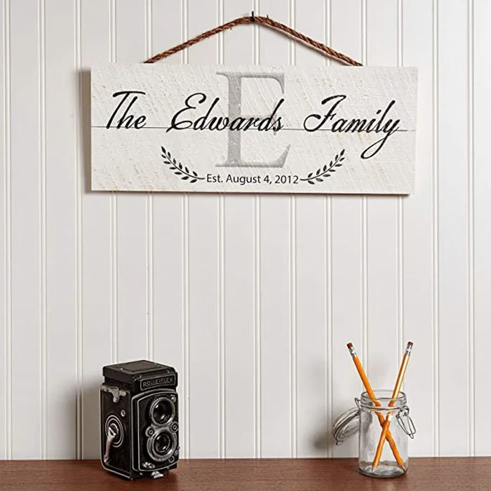 Personalized Last Name Signs for Home  Monogram Wall Decor  Wooden Name Sign  Farmhouse Wall Art  Real Wood Farmhouse Signs