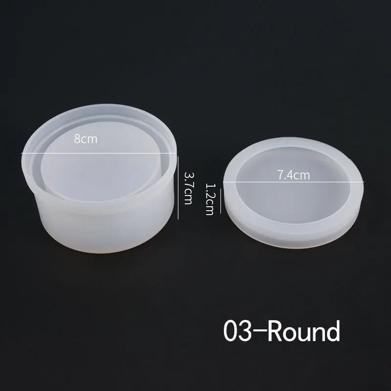 Diy Crystal Epoxy Mold Storage Box Peach Heart Round Swing Table