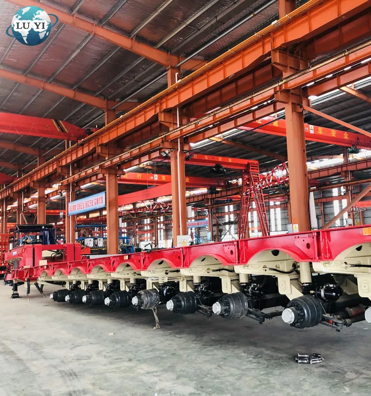 LUYI Brand Customized Hydraulic Multiple Axles Lowbed Semi Trailer  Module Lowboy