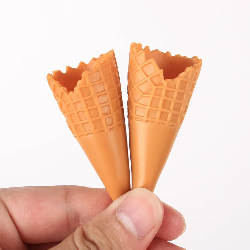 Fake Food Crispy Cone Charm Display Prop Simulate Ice Cream Cone DIY Craft Model