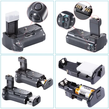 Neewer BG-E8 Replacement Battery Grip for  EOS 550D 600D 650D 700D Rebel T2i T3i T4i T5i DSLR Cameras, Come with 2 Battery detail image