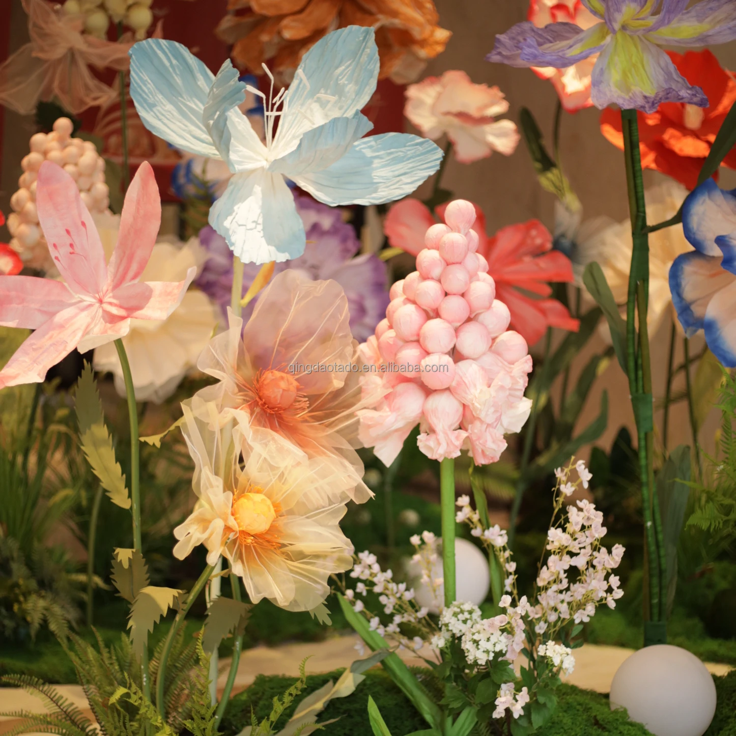 Artificial Paper Flower Freestanding Customized Paper Giant Flower For