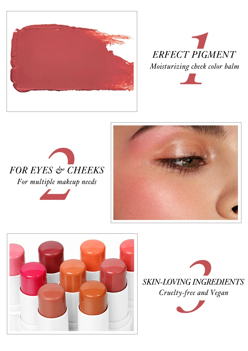 Hot Pink Blush Stick Private Label Mini Cheek Blush Rose Stick Shimmer ...