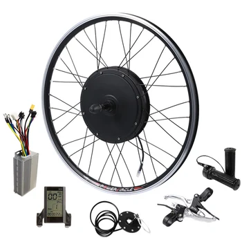 Kit de conversion de vélo électrique à pneus larges 48V - Moteur de moyeu avant avec jante de 20 pouces/4 pouces de largeur