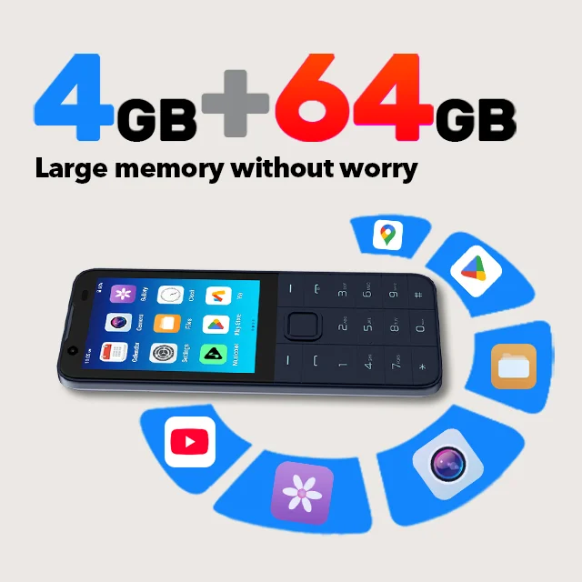 TIQ Mini M5s Black Smartphone, 4GB+64GB, Android 13, 2.8