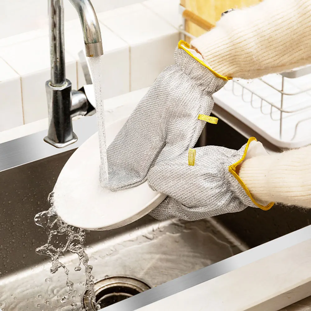 Steel Kitchen Dishcloth Multipurpose Wire Dishwashing Rag Clean Glove