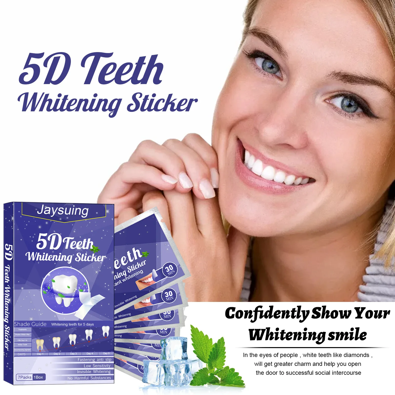Jaysuing White Strips Teeth Whitening Wholesale Daily Use 5d Teeth