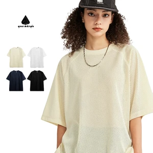 OEM Breathable Mesh Jersey Summer Sports T-shirt Embroidery logo Custom Tshirt Street Boxy Oversized Crewneck t Shirt for Women