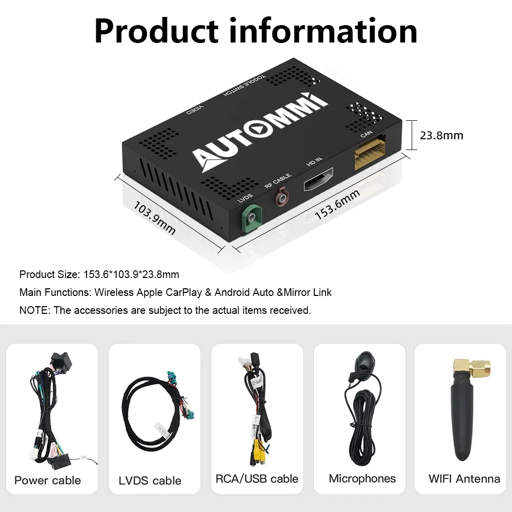 Wireless Carplay Android Auto Decoder for BMW CCC CIC