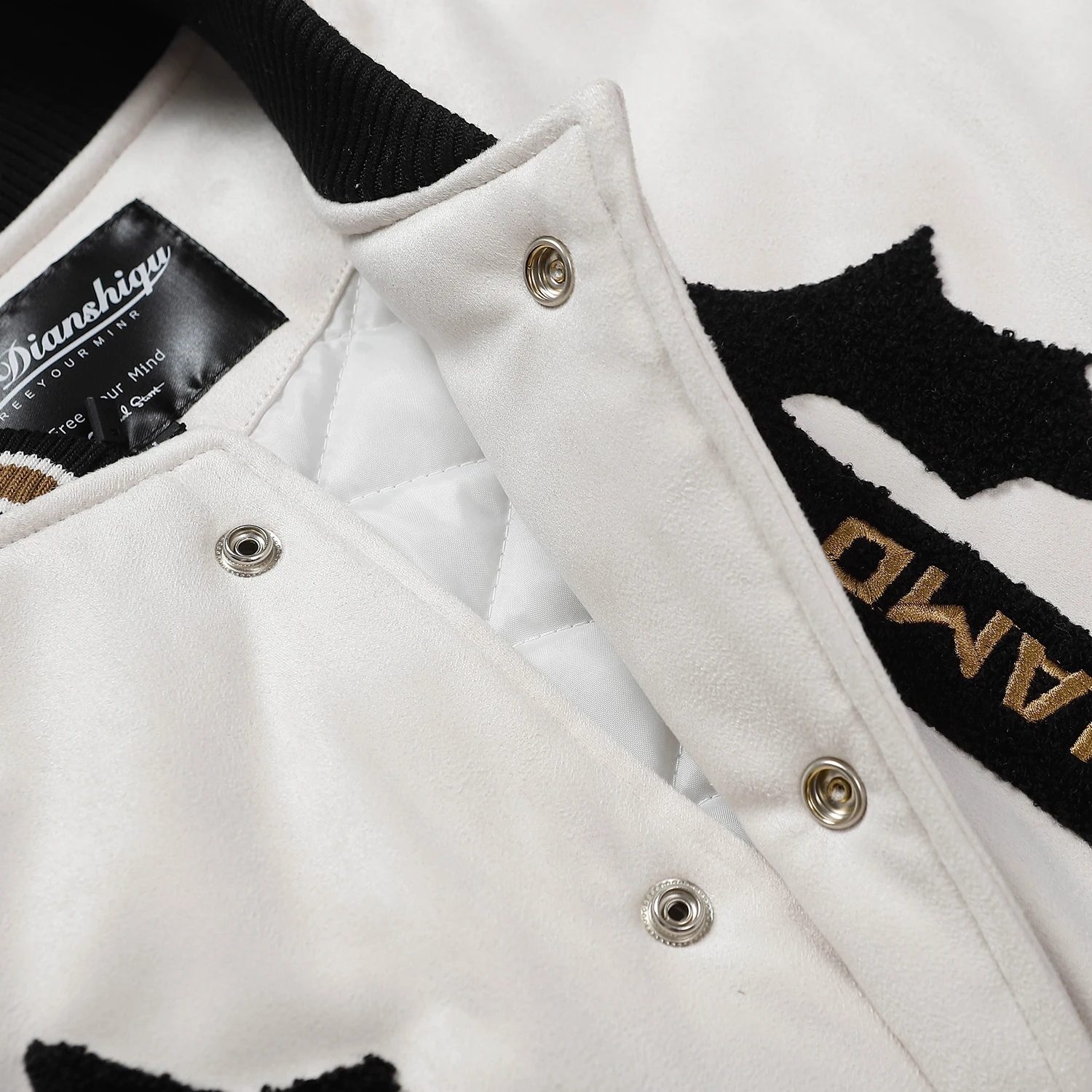 Varsity Jacket With Leather Sleeves For Men And Women Chenille_voghion.com