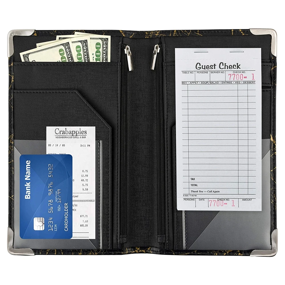 2023 Amazon best seller waiter wallet restaurant guest checkbook holder leather server book for waitress