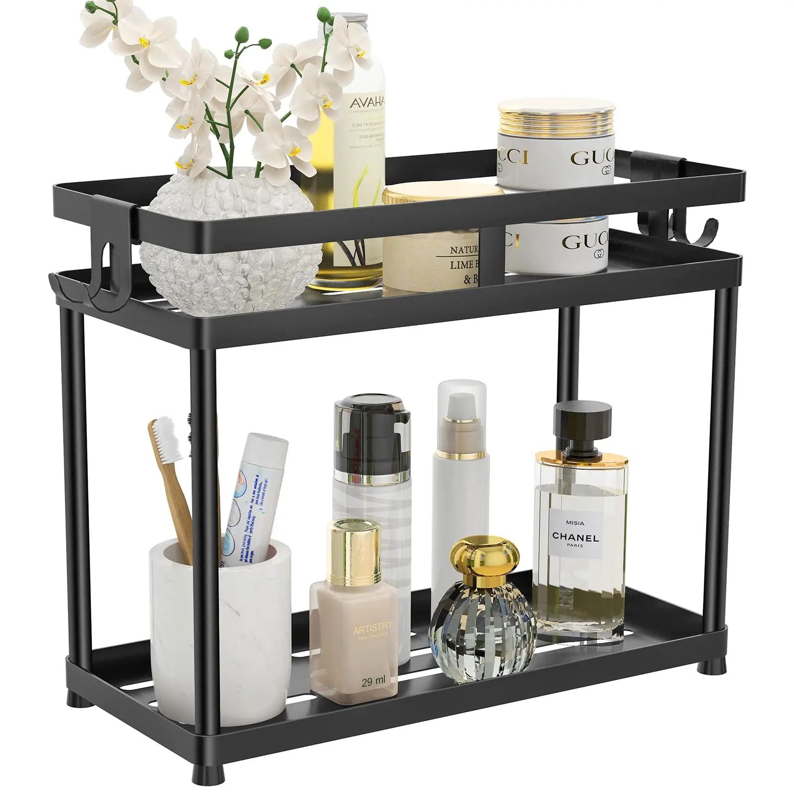 2 tier bathroom organizer countertop dressing