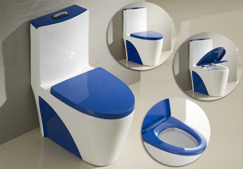 Modern design bathroom color toilet one-piece floor mounted dual flush toilet details