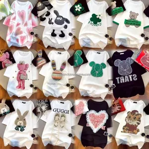 Wholesale High Quality Custom O-College American Size Women's T-shirt Fashion New Cotton Polyester for Teenagers Patch