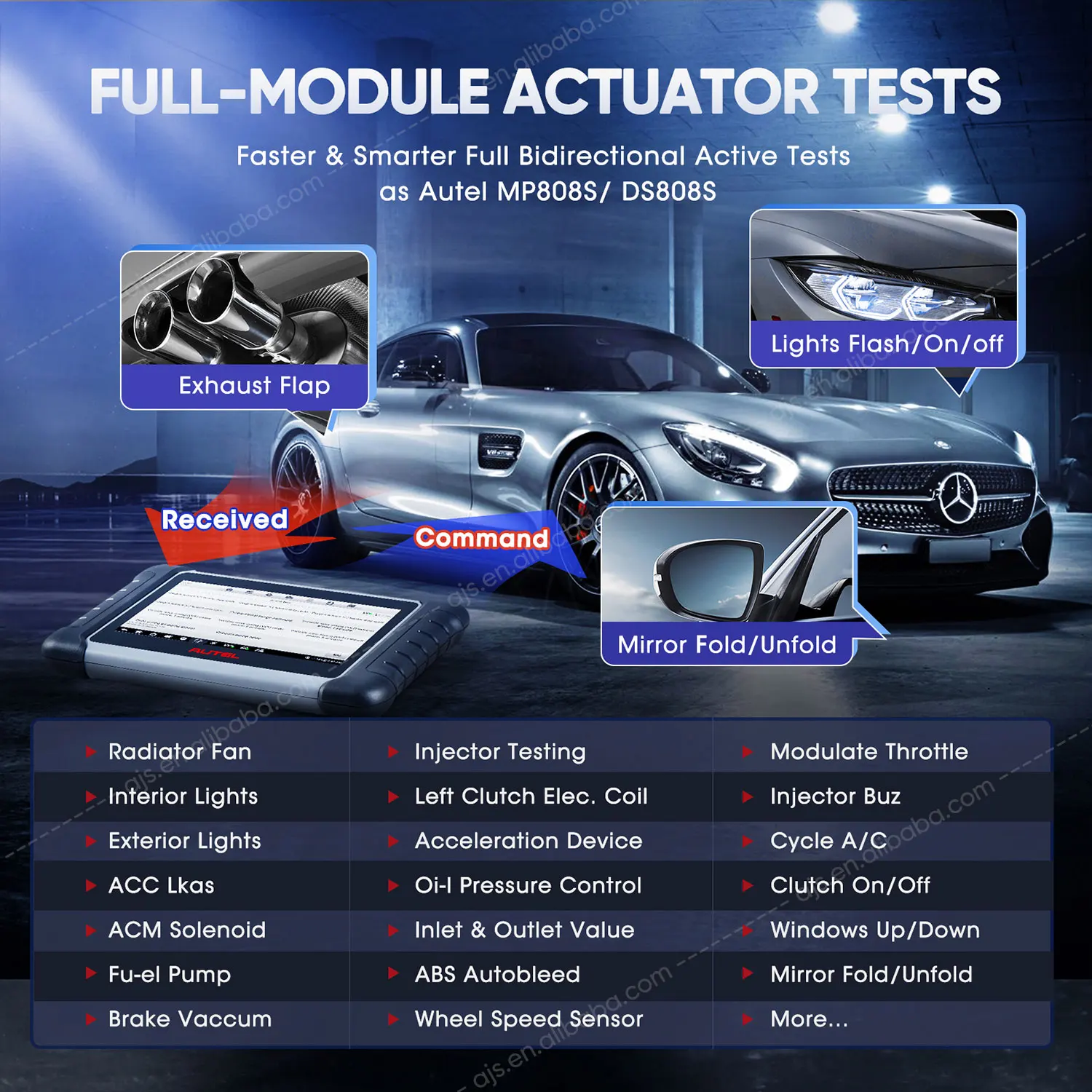 Autel Maxicom MK808BT Pro сканер с двунаправленным управлением беспроводной автомобильный диагностический инструмент Модернизированный сканер MK808S MK808BT obd2