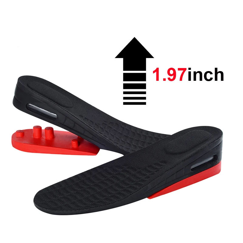Height Increase Einlegesohlen – 5 Cm Höhengewinn, Zweilagig, Für Schuhe & Stiefel, Schwarz