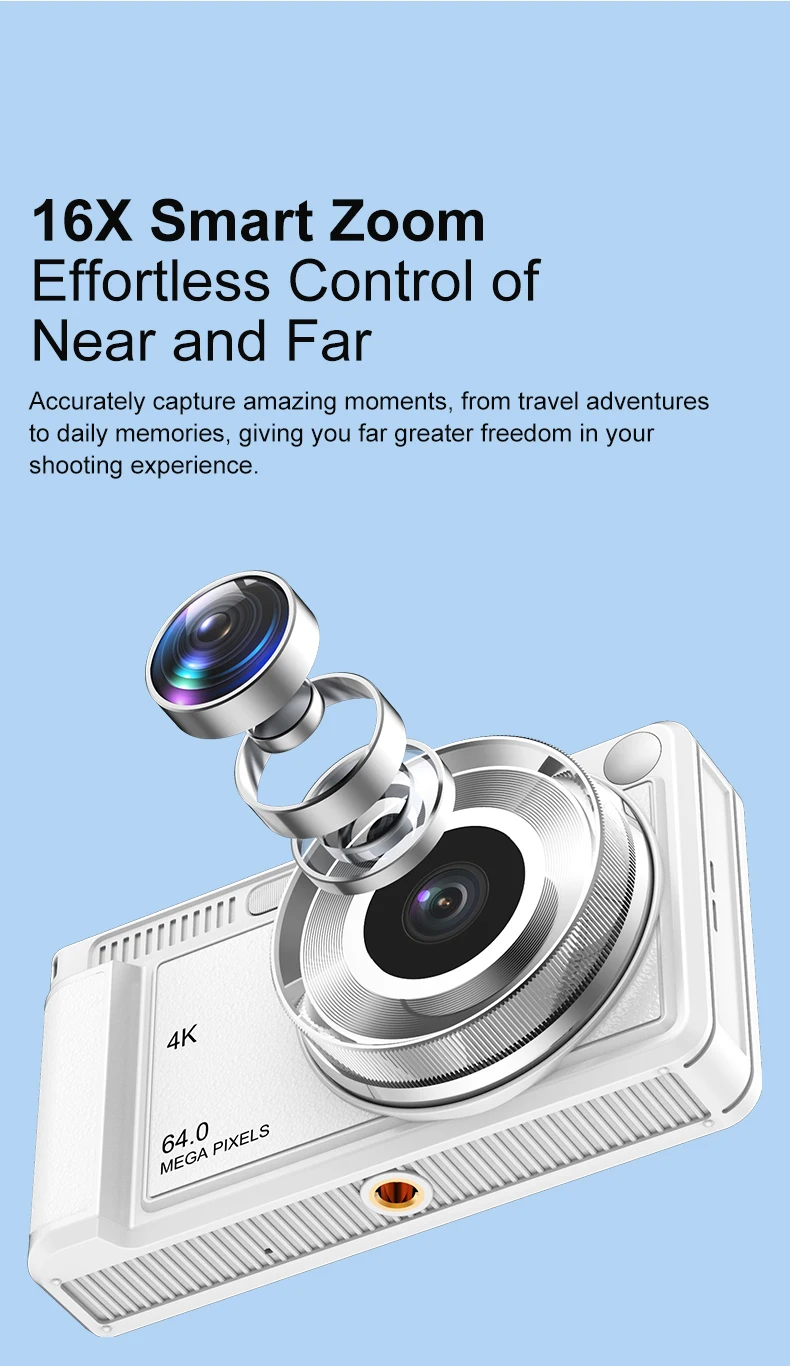 Mini Retro Vintage  Selfie Camera Digital Zoom Anti-Shake for Children's Travel CCD Sensor Element Economical