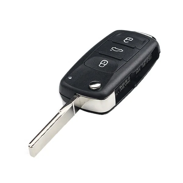 3 Button Flip Folding Remote Key Shell Fob Fit for VW Skoda 202AD Car Key Cover With Pin