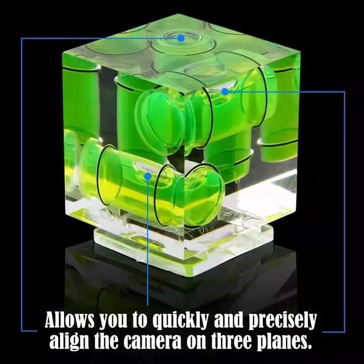 Easy Installation Camera 3D Horizontal Level Hot Shoe Fixed Bubble Spirit Level for DSLR Cameras Photography