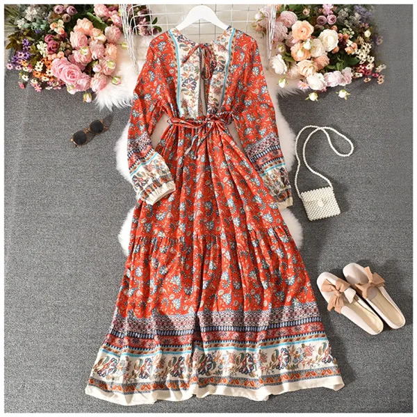 bohemian dress long sleeve