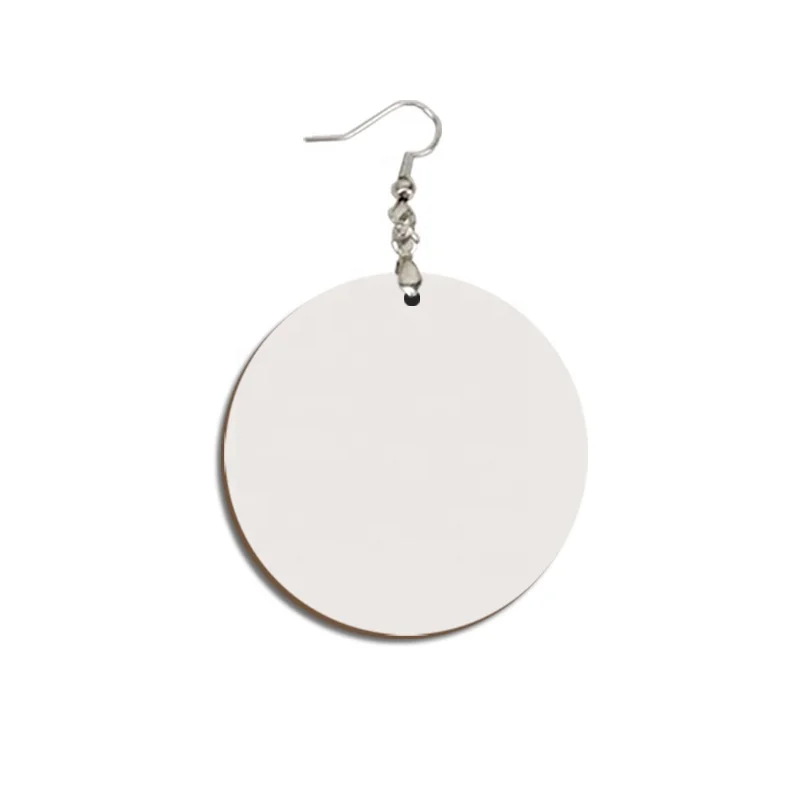 Custom Design Wood Circle Earring Sublimation Blank MDF Round Earrings