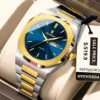 3 quadranti blu, cinturino argento e oro